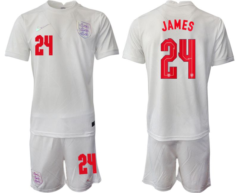 Men 2022 World Cup National Team England home white #24 Soccer Jersey